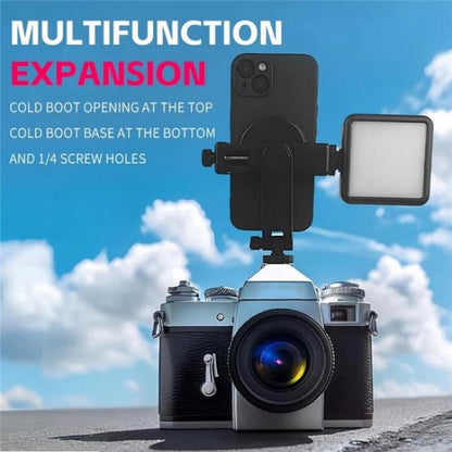 KY18 Live Streaming Photography DSLR Camera Rotating Cellphone Clamp Cold Shoe Mount, KY18