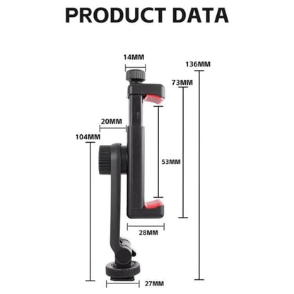 KY18 Live Streaming Photography DSLR Camera Rotating Cellphone Clamp Cold Shoe Mount, KY18