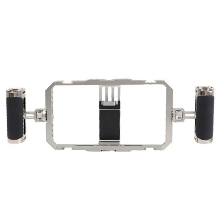 C072 Aluminum Alloy Handheld Smartphone Cage Rig Photography Stabilizer Dual Handle Frame, C072