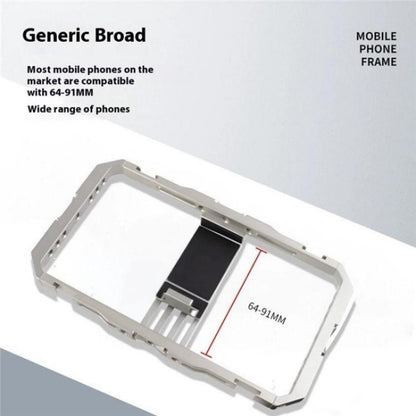 C072 Aluminum Alloy Handheld Smartphone Cage Rig Photography Stabilizer Dual Handle Frame, C072