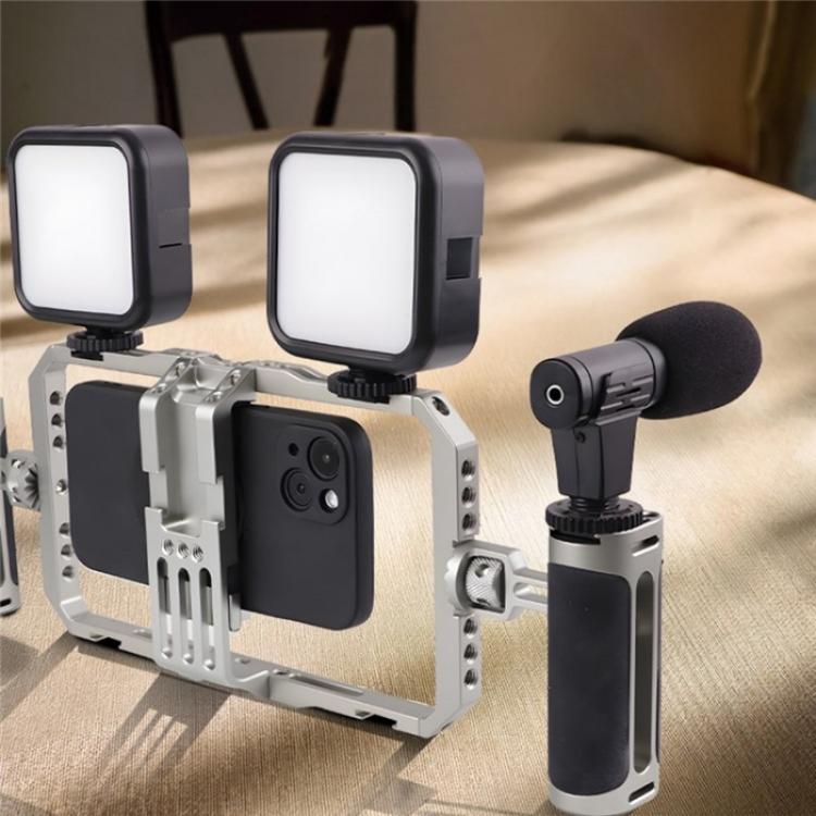 C072 Aluminum Alloy Handheld Smartphone Cage Rig Photography Stabilizer Dual Handle Frame, C072