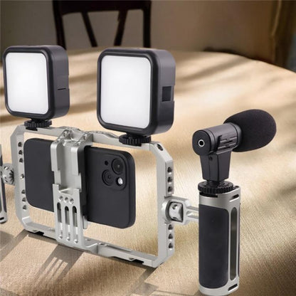 C072 Aluminum Alloy Handheld Smartphone Cage Rig Photography Stabilizer Dual Handle Frame, C072