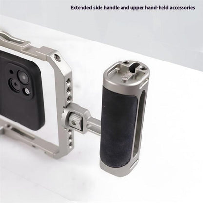 C072 Aluminum Alloy Handheld Smartphone Cage Rig Photography Stabilizer Dual Handle Frame, C072