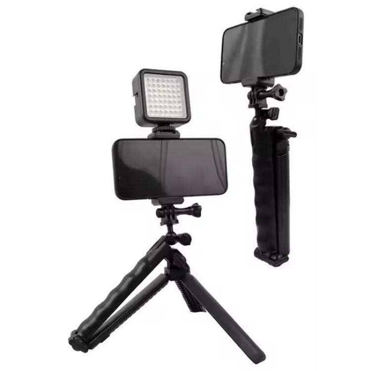 C062 Tri-folding Tripod Sports Camera Mobile Phone Selfie Stand Desktop Fixed Bracket, C062