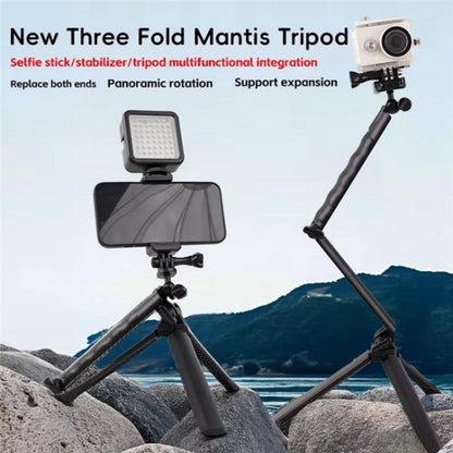 C062 Tri-folding Tripod Sports Camera Mobile Phone Selfie Stand Desktop Fixed Bracket, C062