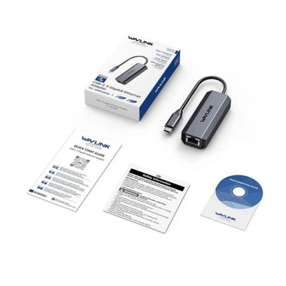 WAVLINK WL-NWU341G Laptop USB-C to 5000Mbps RJ45 LAN Ethernet Network Adapter, NWU341G