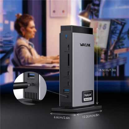 WAVLINK WL-UG69PD13Pro DisplayLink Docking Station 15 in 1 USB-C Hub for MacBook Laptop, UG69PD13Pro