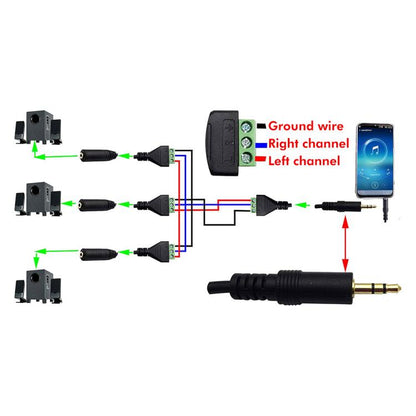 JUNSUNMAY 3.5mm Male to 3 Pin Stereo Audio Terminal Block Balum Connection Cable, Length: 30cm, 3.5mm Male to 3 Pin