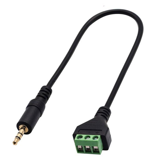 JUNSUNMAY 3.5mm Male to 3 Pin Stereo Audio Terminal Block Balum Connection Cable, Length: 30cm, 3.5mm Male to 3 Pin