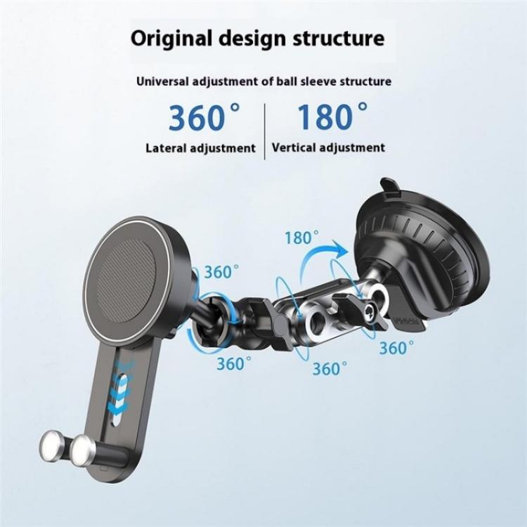 XWJ037 Suction Cup Base Long Arm Cellphone Bracket Short Type MagSafe Car Phone Holder, XWJ037