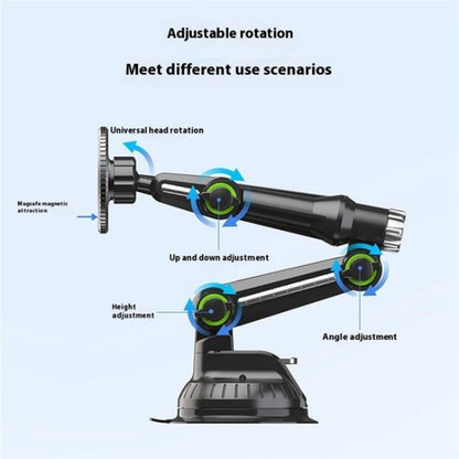 XWJ-JX04 Dashboard Windshield Magnetic Car Mount Suction Cup Base Long Arm Holder, XWJ-JX04 (Gear Type), XWJ-JX04 (Single Hole)