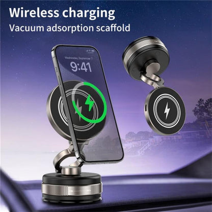 D1W Wireless Charger Magnetic Car Phone Holder Foldable Vacuum Suction Phone Mount Stand, D1W