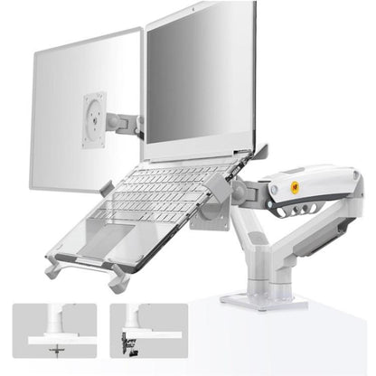 NORTH BAYOU F160-FP Tray Dual Arm Bracket Monitor Desk Mount Adjustable Laptop Holder, F160-FP