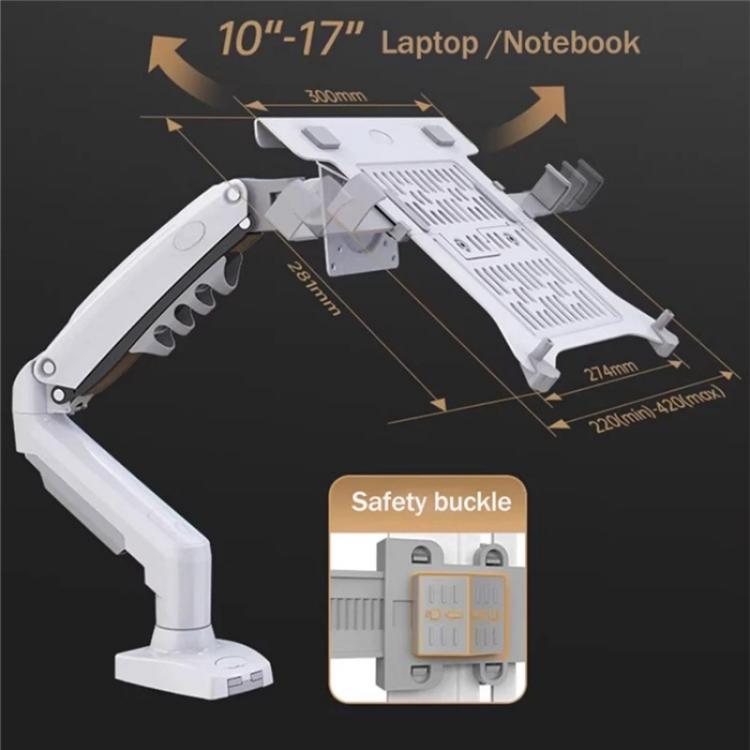 NORTH BAYOU F80-FP For 10-17 Inch Laptop Height Adjustable Desktop Mount Bracket, F80-FP