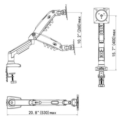 NORTH BAYOU F80-FP For 10-17 Inch Laptop Height Adjustable Desktop Mount Bracket, F80-FP