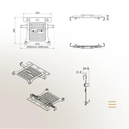 NORTH BAYOU F80-FP For 10-17 Inch Laptop Height Adjustable Desktop Mount Bracket, F80-FP