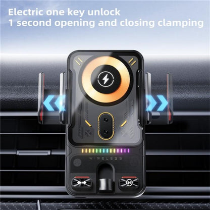 SD19 Wireless Charger 15W Magnetic Fast Charging Car Air Vent Mount Phone Holder, SD19 (Black), SD19 (Grey)
