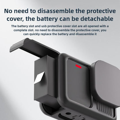 Silicone Protective Case with Wrist Strap & Lens Cover & Side Interface Cover, For GoPro HERO13 Black