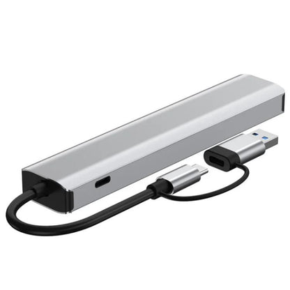 2509 RJ45, USB3.0, USB2.0, USB-C2.0, 3.5mm, DC5V, SD / TF Card Reader Adapter USB-C / USB Hub, 2509