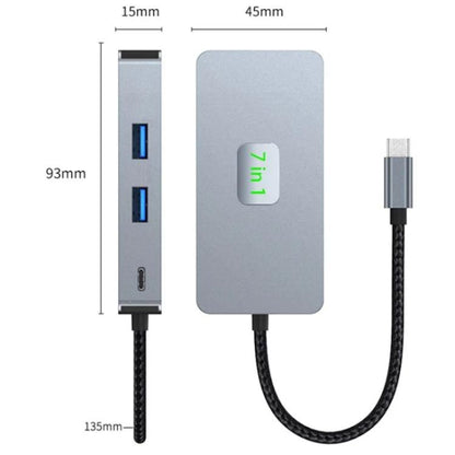 2402 2 x USB 3.2, HD, 2 x Card Reader, PD 100W, RJ45 2.5Gbps 7-in-1 Multi-Port Type-C Hub Adapter, 2402
