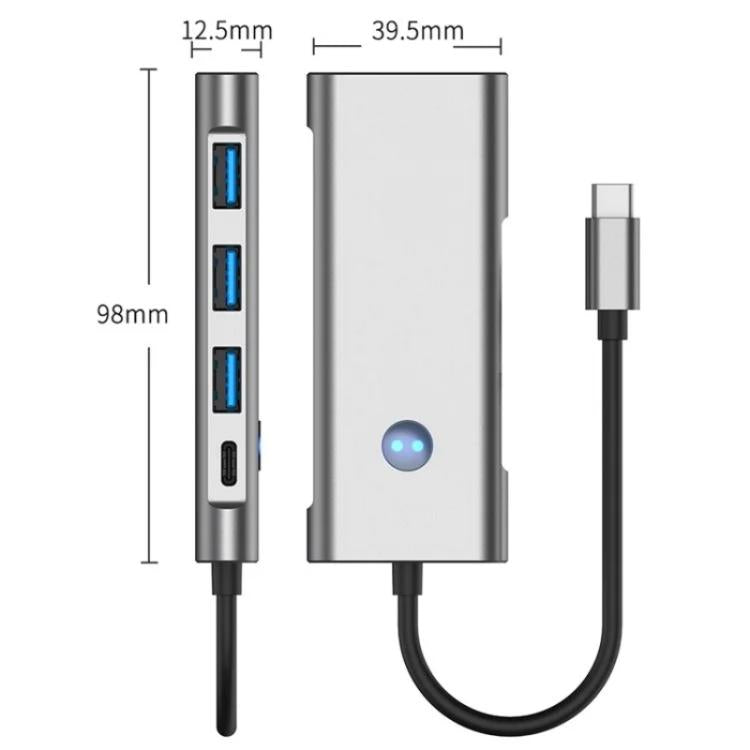 2425 7 In 1 Type-C Hub USB 3.0 PD 100W 4K HD Adapter For Laptops, 2425