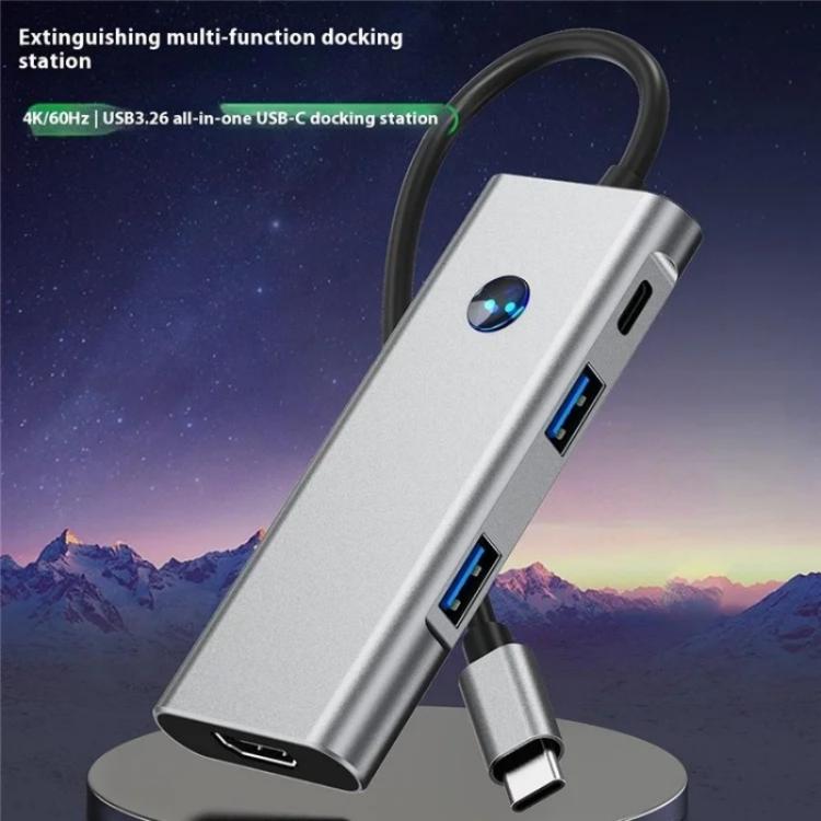 2426 One-Key Screen Off Type-C to 2 x USB3.2, HD, PD100W, 2 x USB-C3.2 HUB, 2426
