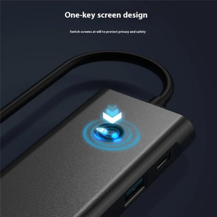 2426 One-Key Screen Off Type-C to 2 x USB3.2, HD, PD100W, 2 x USB-C3.2 HUB, 2426
