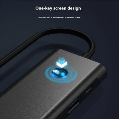 2426 One-Key Screen Off Type-C to 2 x USB3.2, HD, PD100W, 2 x USB-C3.2 HUB, 2426