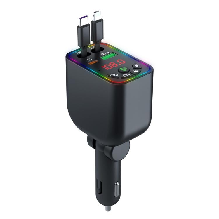 L5 Car Bluetooth-Compatible MP3 Player Hands Free Calling FM Transmitter Fast Charger, L5