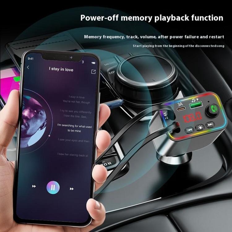 L4 Fast Charging Car Charger MP3 Player Retractable Cable FM Transmitter, L4