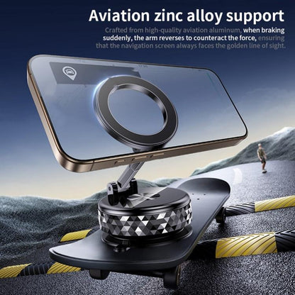 K12 Vacuum Suction Mount Foldable 360 Rotation Magnetic Car Phone Holder, K12 (Black), K12 (Silver)