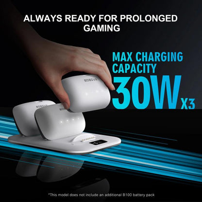 BOBOVR BD3 Charging Dock for 3x B100 Battery 30W Fast Charger Base, BD3