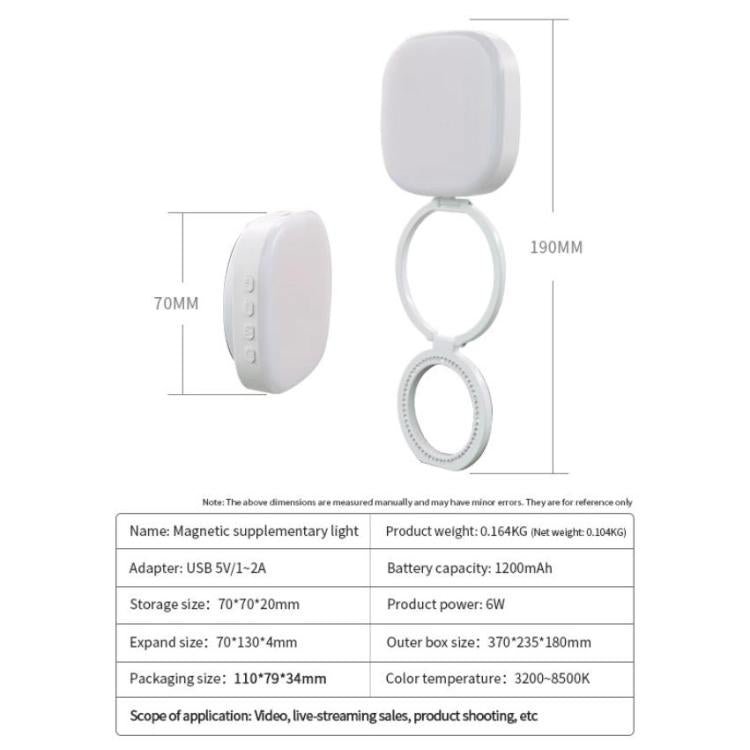 AL80 Portable 360 Degree Rotatable Magnetic Selfie Fill Light LED Fill Lamp, AL80