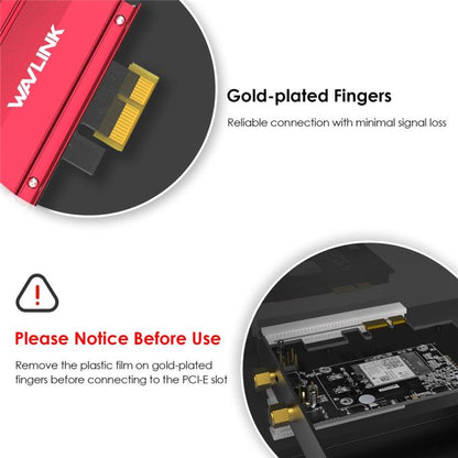 WAVLINK WN685BE3-B BE8800 2.4GHz 5GHz 6GHz WiFi 7 Tri-Band PCI-E Wireless Network Card, WN685BE3-B