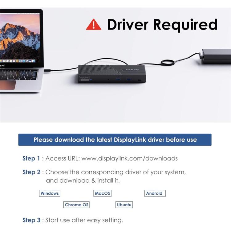 WAVLINK UG69PD24 12-in-1 PD 100W Charging Displaylink Docking Station For Thunderbolt 4 / 3, UG69PD24