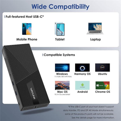 WAVLINK UG69PD24 12-in-1 PD 100W Charging Displaylink Docking Station For Thunderbolt 4 / 3, UG69PD24