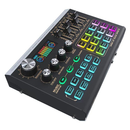 X9 48V Phantom Power Bluetooth Audio Mixer 4-Channel USB Sound Card Voice Changer, X9