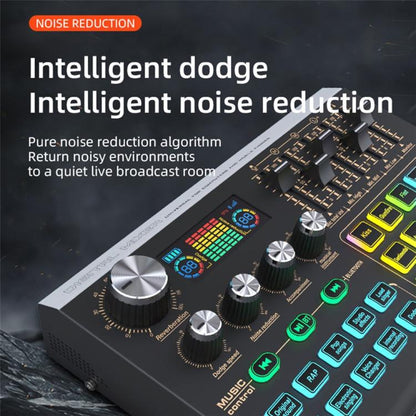 X9 48V Phantom Power Bluetooth Audio Mixer 4-Channel USB Sound Card Voice Changer, X9