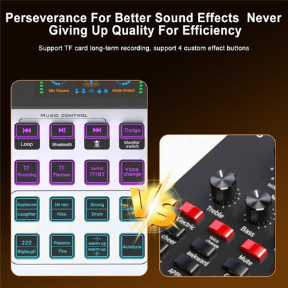 C200 For Live Streaming / Singing Sound Card Audio Mixer Bluetooth Adjustable Mixing Console, C200