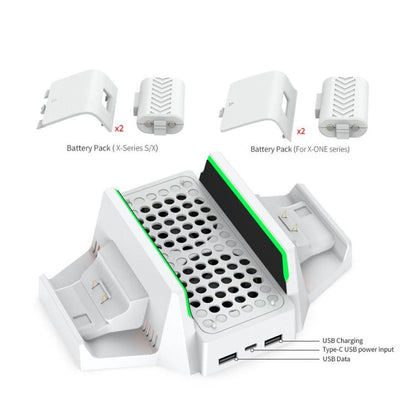 For Xbox Series S / X DOBE TYX-0663 Vertical Cooling Charging Stand Dual Controller Holder Base