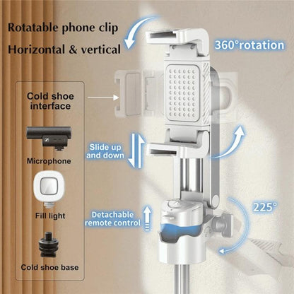 Jmary MT-18 Extendable Phone Holder Wireless Control Mini Phone Selfie Stick Tripod, MT-18 (White), MT-18 (Black)