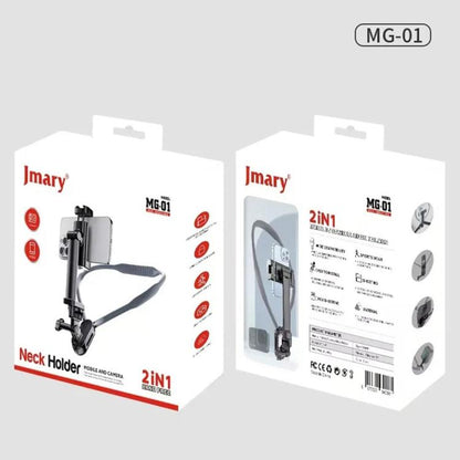 JMARY MG-01 For Phone Action Camera POV / Vlog Selfie Mount Neck Mount Hand Free Holder, MG-01