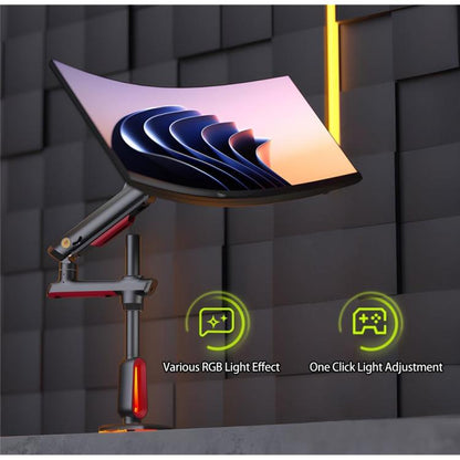 NORTH BAYOU L70 RGB Lighting Gaming Monitor Adjustable Arm Stand Curved Monitors Bracket, L70