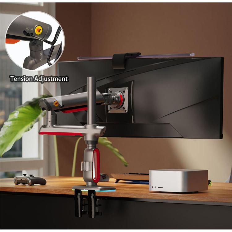 NORTH BAYOU L70 RGB Lighting Gaming Monitor Adjustable Arm Stand Curved Monitors Bracket, L70