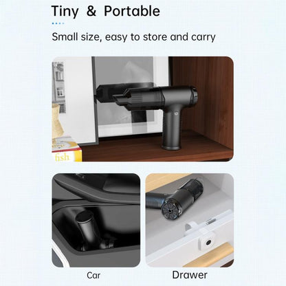 V16S With 200ml Dust Box Rechargeable Dust Blower Portable Handheld Car Vacuum Cleaner, V16S
