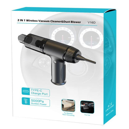V16D 7 Nozzles 2 in 1 Car Vacuum Cleaner Powerful Suction Rechargeable Handheld Dust Blower, V16D