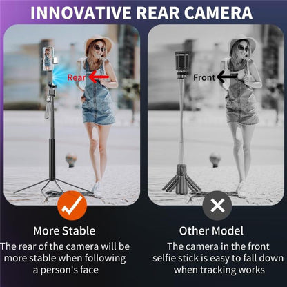 Q530TK Portable Metal Phone Stand Selfie Stick Expandable Auto Face Tracking Tripod, without Fill Light