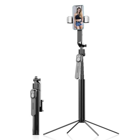 Q530TK Portable Metal Phone Stand Selfie Stick Expandable Auto Face Tracking Tripod with Dual Fill Light, with Dual Fill Light