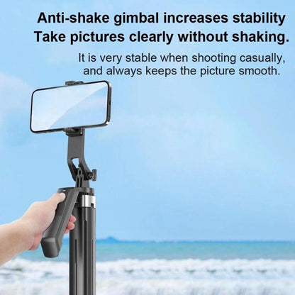 P18 Portable Travel Selfie Stick Retractable Anti-Shake Gimbal Phone Holder, P18