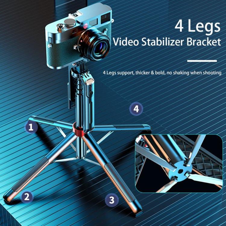 P195 Retractable Four-Legged Stand Expandable Phone Stand Bluetooth Remote Control Selfie Stick, P195